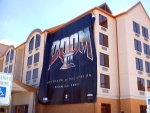 The four-story tall Doom3 banner.