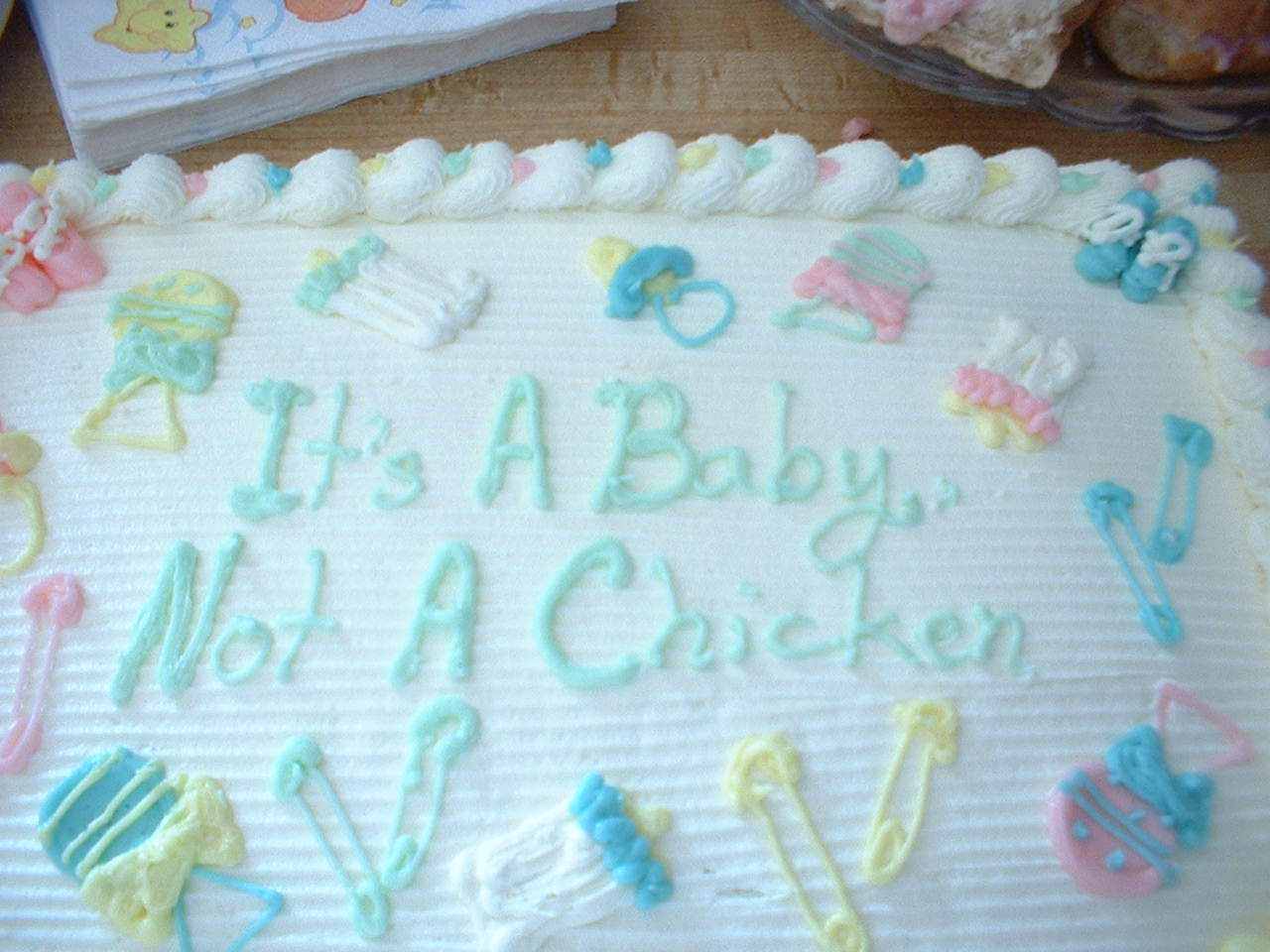 The baby was born on March 28th. The baby shower was earlier that day.