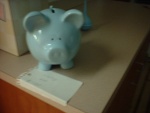 The hospital gave us a piggy bank as a gift...