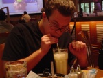 Oobey with his specialty drink.